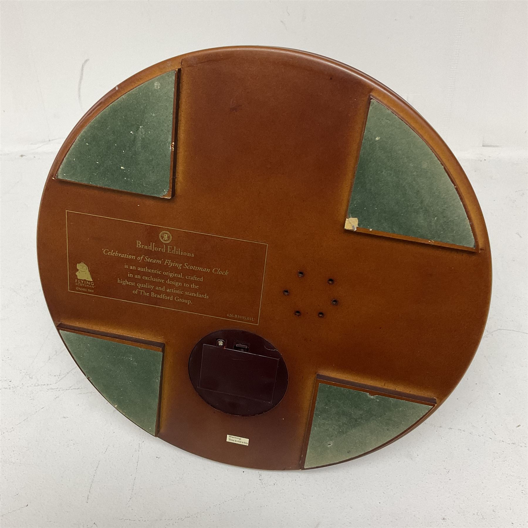 Flying Scotsman Celebration of Steam Clock, 80th Anniversary, from the Bradford Editions, H44cm