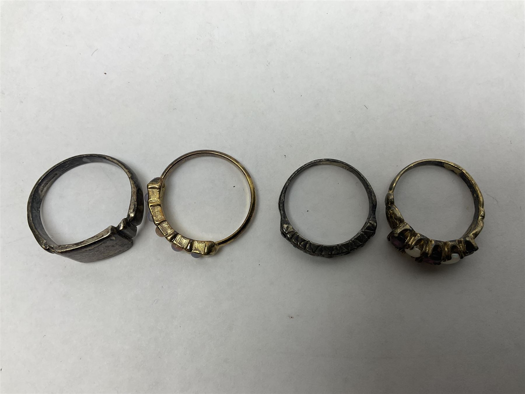 Early 20th century 9ct gold wristwatch Chester 1929, silver gilt ring, Seiko watch and other costume jewellery