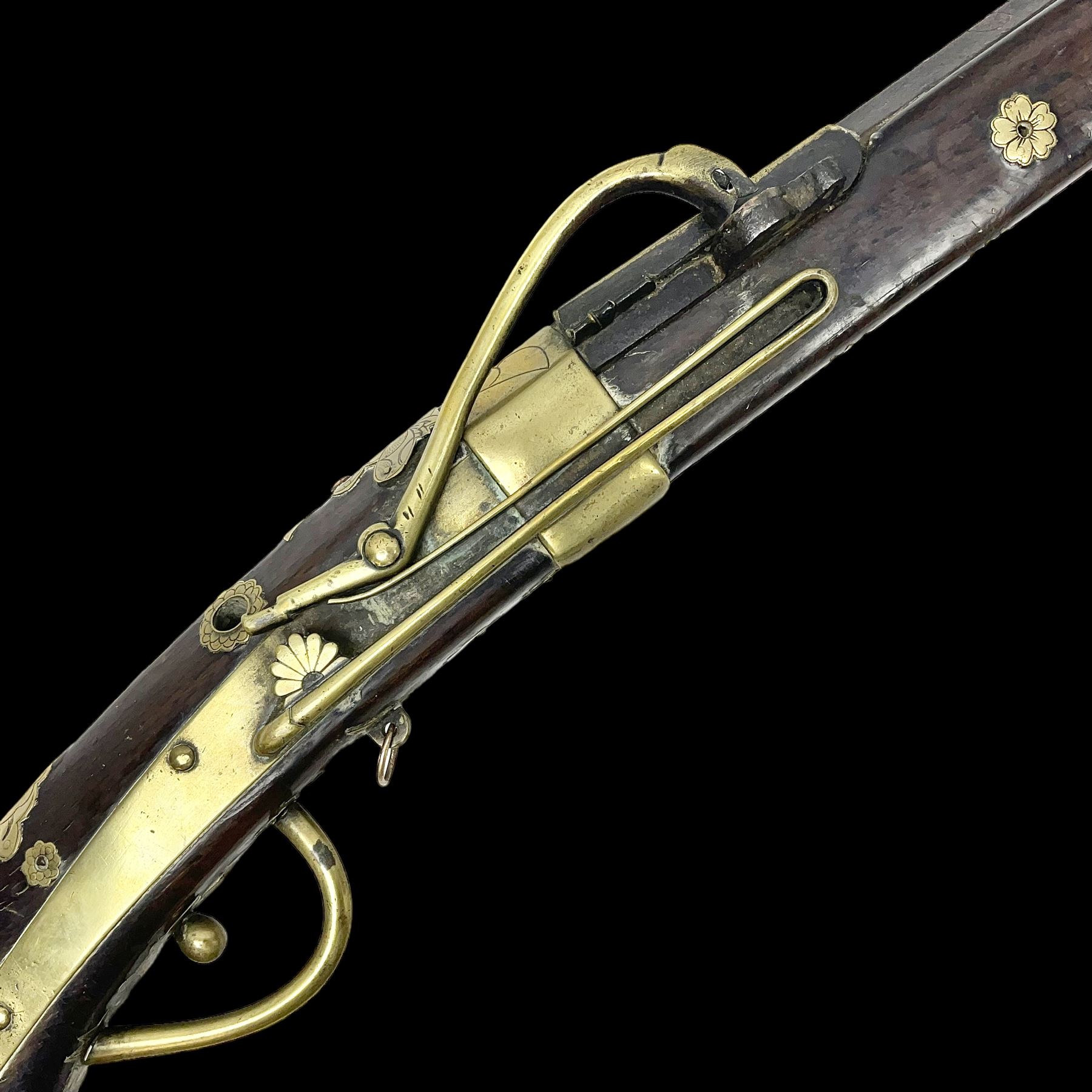 Japanese matchlock musket approximately .45 cal., Edo period (1603-1868), the 66cm(26