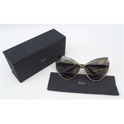 Christian Dior Audacieuse gold Cat eye sunglasses, 4BTY1 72/04  115 - with hard case and cleaning cloth, Eye Size: 72mm  