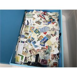 Coins including Great British pre-decimal, pre-Euro coinage, small number of banknotes, Great British Queen Elizabeth II 'kiloware' stamps on pieces, other stamps etc - collected at Filey Post Office and being sold in aid of Filey Rotary Club