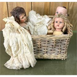 19th century bisque head doll, two other articulated dolls, together with a quantity of Vi...