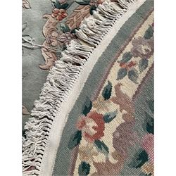 Chinese washed woollen oval rug