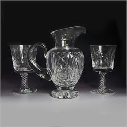 Waterford crystal jug, together with Stuart Crystal York Minster Goblet, Stuart Crystal co...