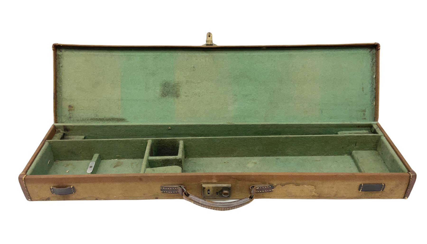 Canvas and leather bound shotgun case, up to 30.5” barrels