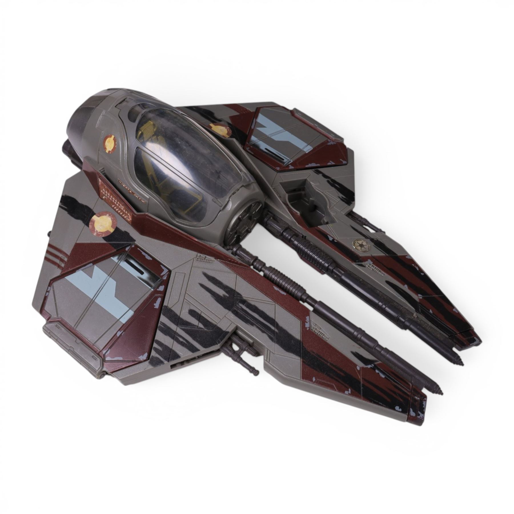 Kenner Star Wars Electronic Millennium Falcon, Hasbro Kenner Revenge of the Sith Obi-Wan's Jedi Star Fighter and Kenner Power of the Force Landspeeder, all boxed