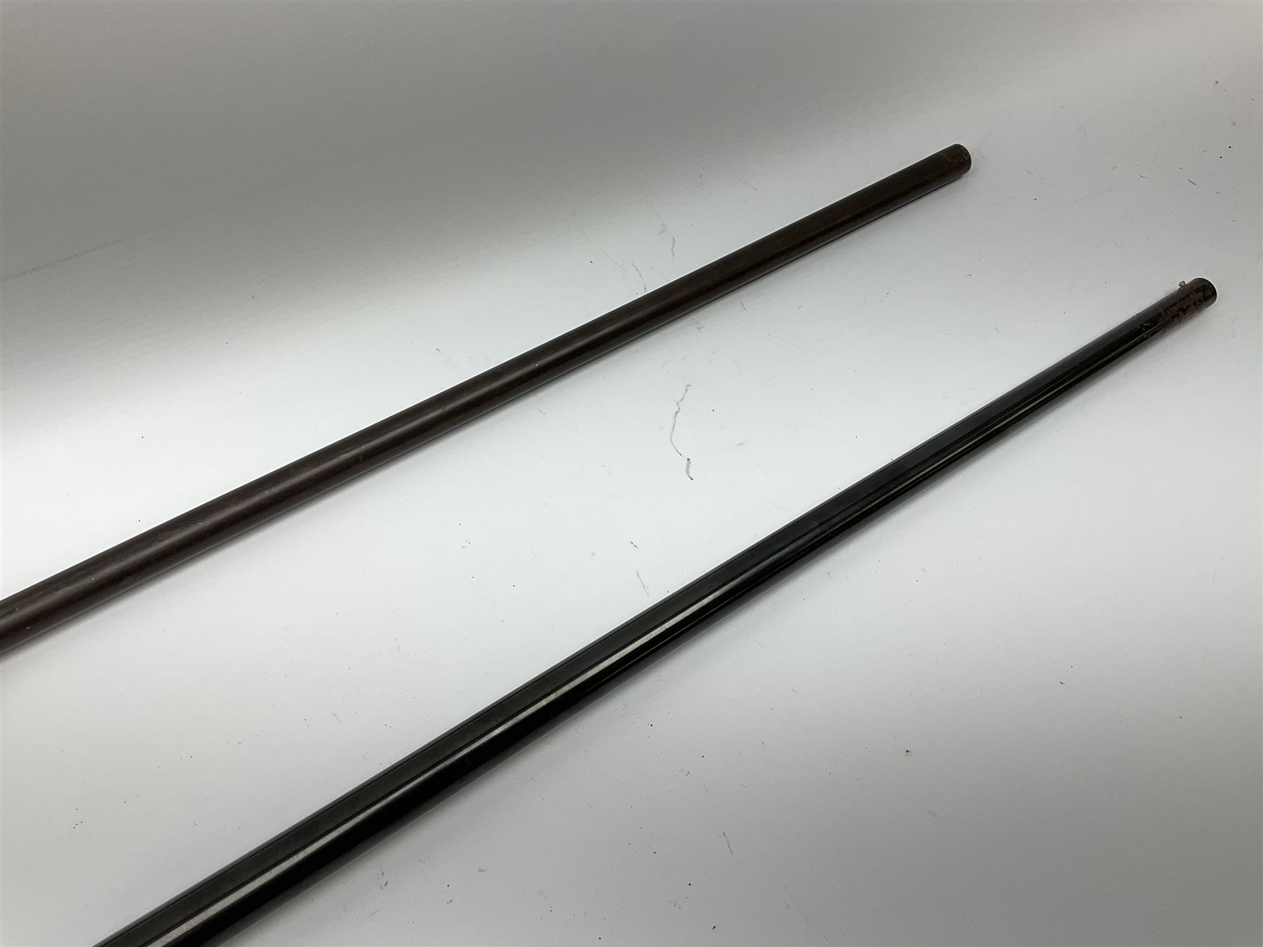 Webley & Scott .410 bolt action single barrel shotgun, no visible number L115cm overall; and Spanish .410 single barrel shotgun with 74.5cm barrel, serial no.54664 L117cm overall (2) SHOTGUN CERTIFICATE REQUIRED