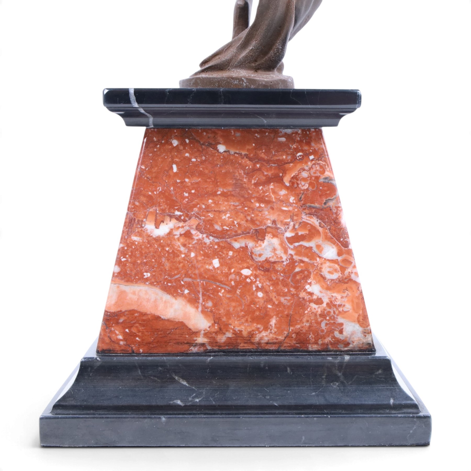 Art Deco-style bronze of a dancing girl on marble plinth base, H46cm