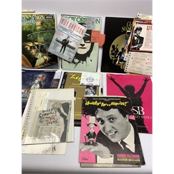 Collection of 1960s and later theatre programmes and tickets for live shows and performances by various artists including Little Richard, Chuck berry, Roy Orbison, Everly Brothers, The Shadows, Jerry Lee Lewis, Fats Domino, Bobby Vee, Shirley Bassey, James Last etc; and two LP records by Giuseppe Di Stefano