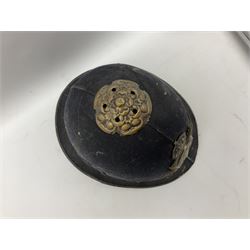 Hull City Police - Christy's London helmet with king's crown plate and an Oldham & Son Ltd Denton Manchester Type T.D.I.A. chromium cased safety torch (2)  