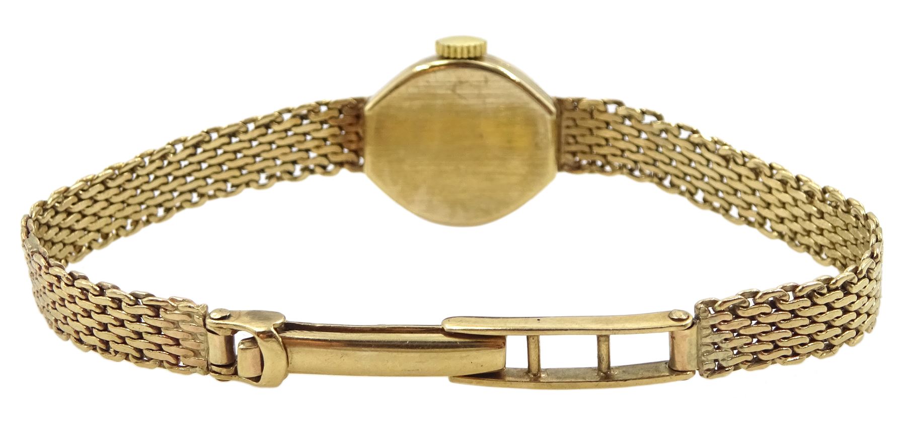 Omer 9ct gold ladies manual wind wristwatch, hallmarked