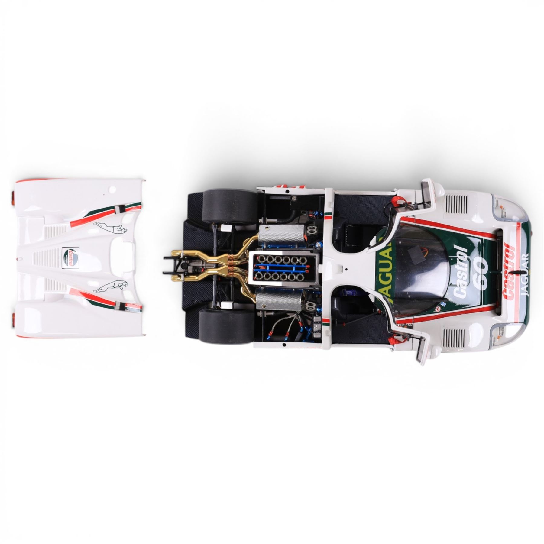 Motorbox Exoto Jaguar XJR-9 IMSA, in white, green and red Castrol livery #60, boxed