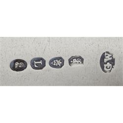 Set of four Georgian silver Old English pattern table spoons with engraved monogram to terminals, hallmarked George Wintle, London 1806, approximate weight 9.77 ozt (304 grams)