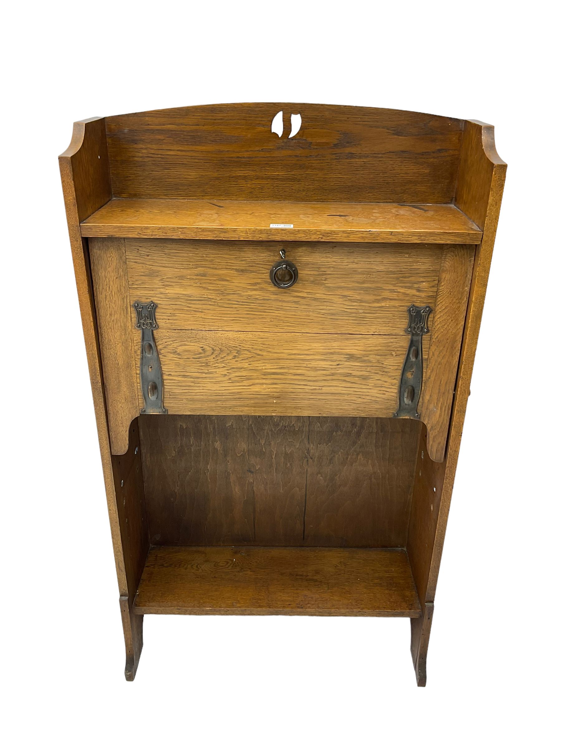 Early 20th century oak fall front writing desk bookcase