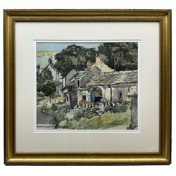 Leonard Orsini Bussey (Northern British 1905-1994): 'Thorpe in the Hollow', watercolour signed with initials (beneath the mount) 35cm x 40cm