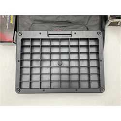 Alesis SR-16 drum machine, Neewer 48V phantom power supply, microphone stand, Genexxa microphone, quantity of jack to jack cables and other similar items