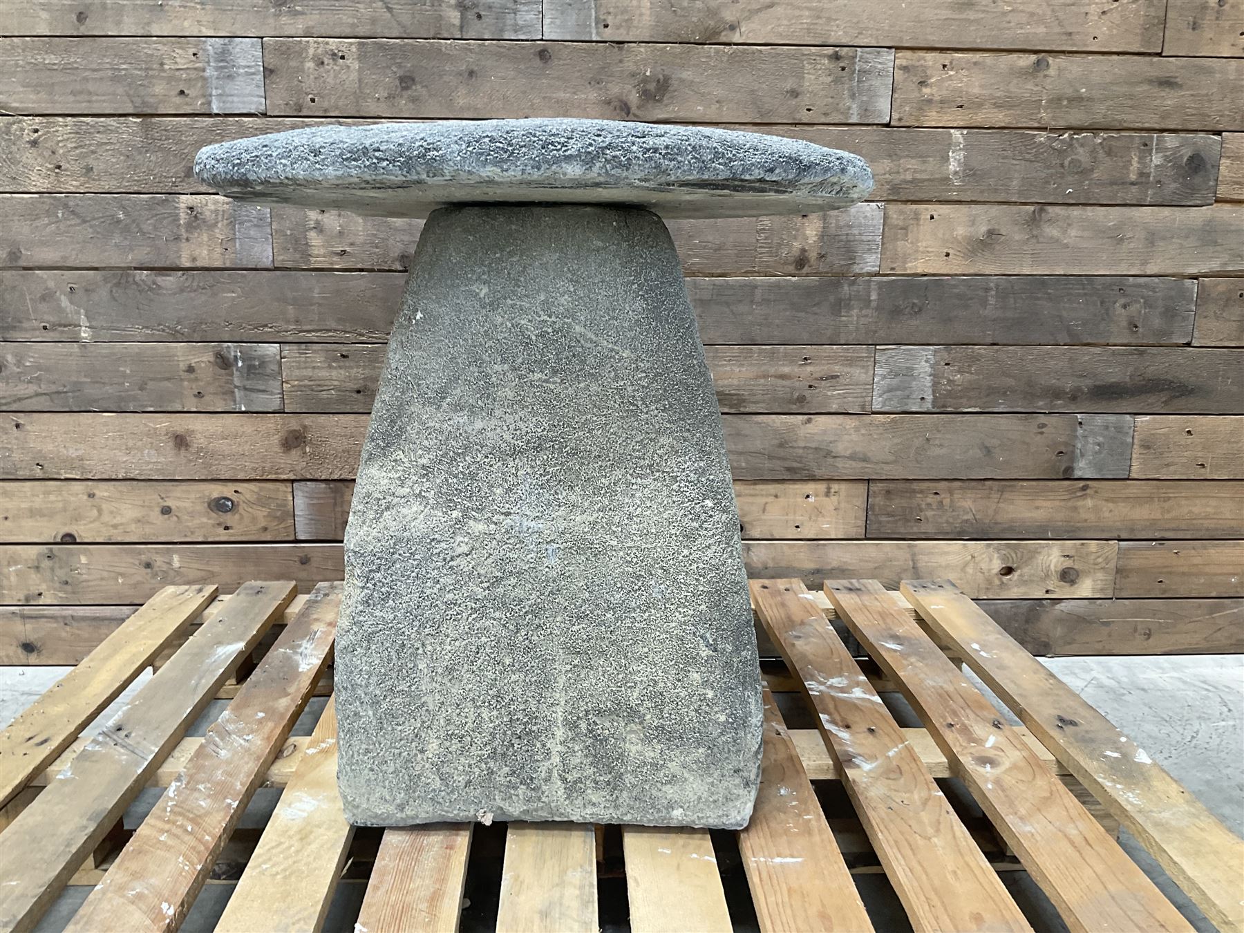 Large weathered cast stone garden staddle stone mushroom