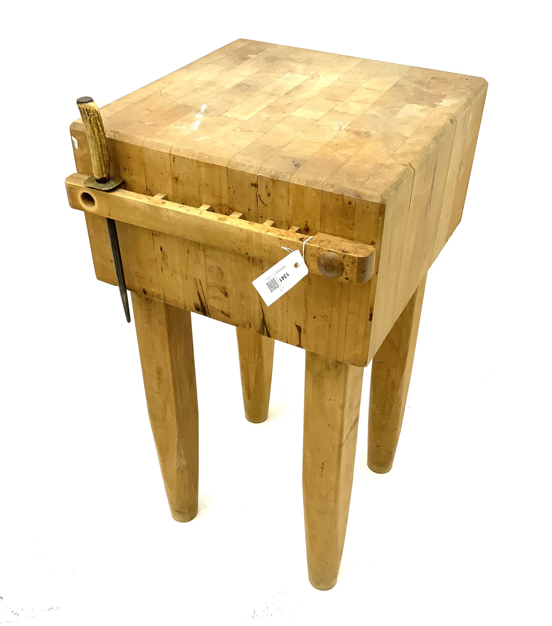 Pro-Chef - Square solid beech butchers block, on four supports