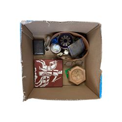 Silver cigarette case, hallmarked, together with a silver plated cigarette case, ladies watch etc 