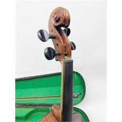 John Murdoch & Co 'The Maidstone' three-quarter size violin with 33.5cm two-piece maple back and ribs and spruce top, bears label, 55cm overall, in hard carrying case with bow