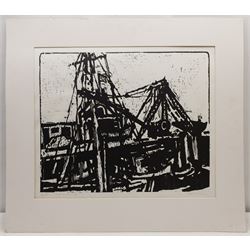 Stanley Dobbin (British 1932-2021): 'Quarry Portland', oil and pastel unsigned, labelled 36cm x 64cm; Stanley Dobbin (British 1932-2021) 'Harbour Port Patrick', artist's proof wood block print signed and titled in pencil 48cm x 58cm (unframed) (2)
Provenance: from the estate of Stanley Dobbin