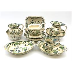 Collection of Various Masons Chartreuse and Mandalay Ironstone China, comprising a graduated set of three jugs, ladle, tureen, four serving dishes and two serving bowls 