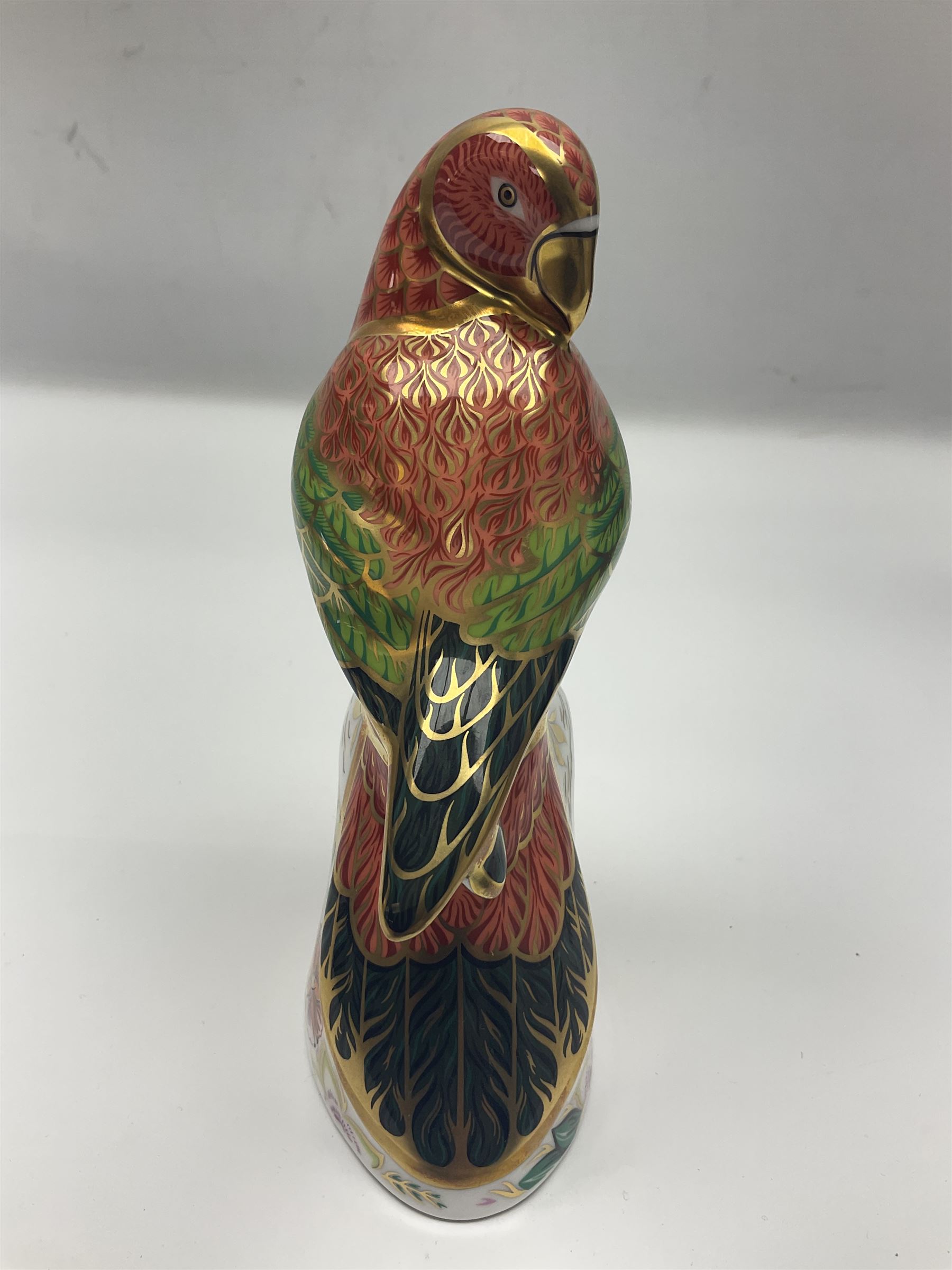 Royal Crown Derby paperweight, Lorikeet, limited edition 325/2500, with gold stopper and printed mark beneath, with certificate and original box