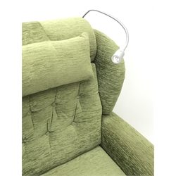 Willowbrook electric reclining armchair with massage unit and adjustable lamp, W90cm