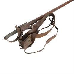 British Edward VII 1897 pattern Infantry Officer's sword, by F.W. Flight, the 82cms single edged blade etched with leaf design and Royal cypher, the hilt with pierced and cypher decorated guard around wire bound shagreen grip, within leather scabbard with frog and Sam Browne, overall L100cm
