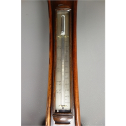  Victorian rosewood mercury barometer with thermometer, 12