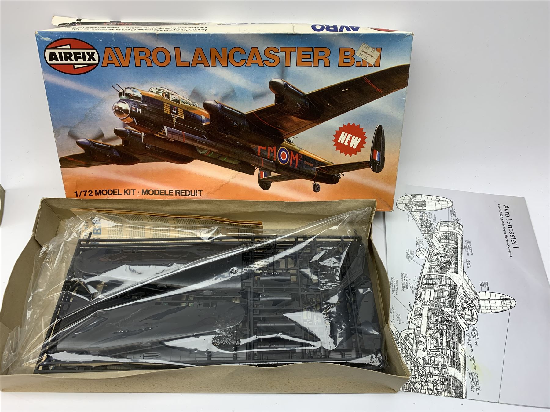 Four Airfix 1/72nd scale military airplane plastic model kits - Avro Vulcan B Mk.2, The Dambusters Avro Lancaster B.III (Special), Falklands War Collection and Avro Lancaster B.III; three in factory sealed boxes and one boxed in factory sealed transparent packaging (4)