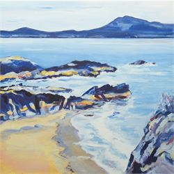 Carolyn Kay (British Contemporary): 'Anglesey -Newborough Beach', acrylic on canvas signed...