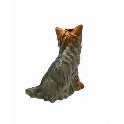 Beswick fireside Yorkshire terrier dog model no 2377 H25.5cm, together with a pair of staffordshire style white spaniels H30cm, two Mella ware terriers etc.  