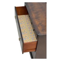 Stag Minstrel - mid-20th century mahogany dressing chest, rectangular top over three short and two long drawers, on bracket feet; matching swing mirror on turned supports