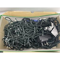 German Bleikristall decanter, set of six Stuart Crystal glasses, a Dartington Crystal decanter, christmas lights and a collection of pewter tankards, etc 