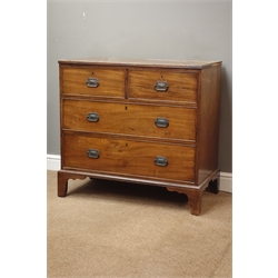  19th century mahogany chest fitted with two short and two long drawers, W94cm, H89cm, D49cm  