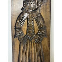 Wooden gingerbread mould modelled as a woman in traditional dress, H50cm