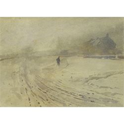Frederick (Fred) Lawson (British 1888-1968): The Blizzard - Castle Bolton Village, waterco...