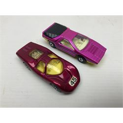 Matchbox 1-75 Series 'Superfast' ex-shop stock - eight models ccomprising 30d Beach Buggy, 41d Siva Spyder, 43d Dragon Wheels, 44d Boss Mustang, 45c Ford Group 6, 51d Citroen S.M., 52c Dodge Charger Mk.III and 75c Alfa Carabo in 39d Clipper box; all boxed (8)