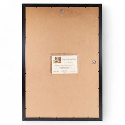 Autographed Star Wars Empire Strikes Back movie poster, signed by Dave Prowse (Darth Vader), with certificate of authenticity from Danbury Mint, framed, frame H97cm