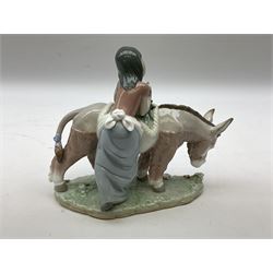Two Lladro figures, comprising Pretty Cargo no 6165 and Honey Peddler no 4638, both in original boxes, largest example H28cm