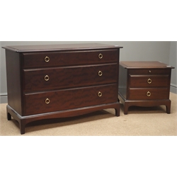  Stag Minstrel mahogany dressing chest, three drawers (W107cm, H72cm, D47cm), and matching bedside chest  