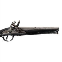 Flintlock pistol, with lock stamped Valantin Montpettice', with steel ram rod, with steal butt plate, overall L32cm