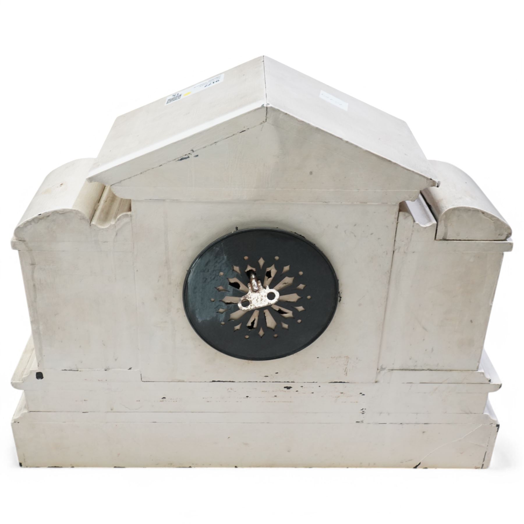 Victorian painted slate case mantle clock