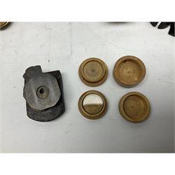 19th century brass and black japanned monocular microscope by W. Watson & Sons Ltd. 313 High Holborn, London serial no.24788 with rack and pinion focussing on tripod base H31cm; in fitted mahogany case retailed by A.H. Baird Scientific Instrument Makers Edinburgh; quantity of additional lenses and accessories; together with another similar uncased monocular microscope by W. Watson serial no.58379 (2)