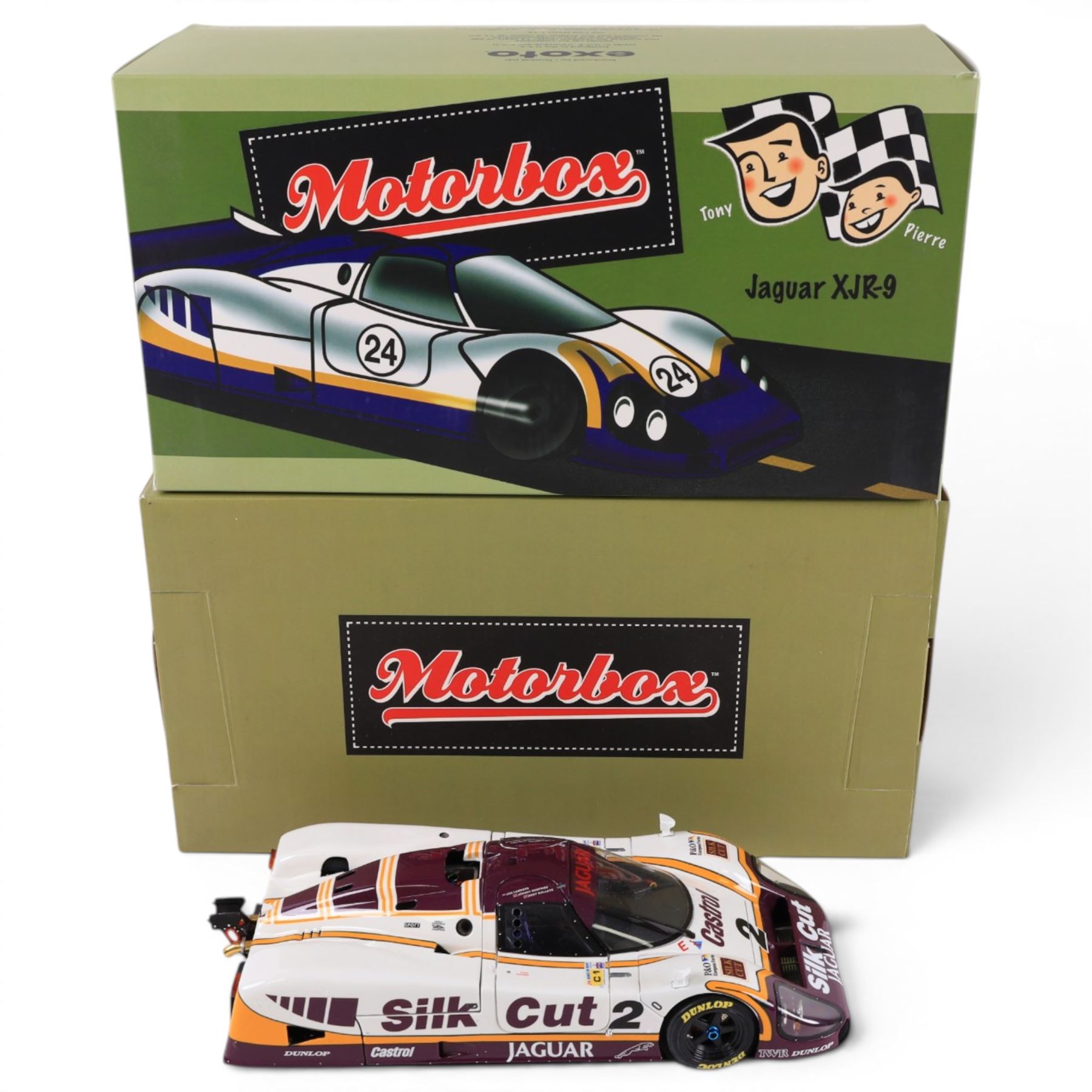 Motorbox Exoto 1988 Jaguar XJR-9LM #2 in Silk Cut livery, driven by Johnny Dumfries/Jan Lammers/Andy Wallace, boxed