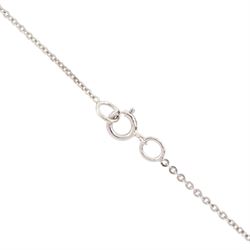 18ct white gold diamond cross pendant necklace, the cross pendant set with eleven round brilliant cut diamonds of approx 0.20 carat, on a trace link chain necklace