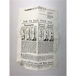 An Omas 360 fountain pen, the black triangular section body with gold coloured clip and banding, and Greek Key border to the cap, the bicolour nib marked 750 18K.