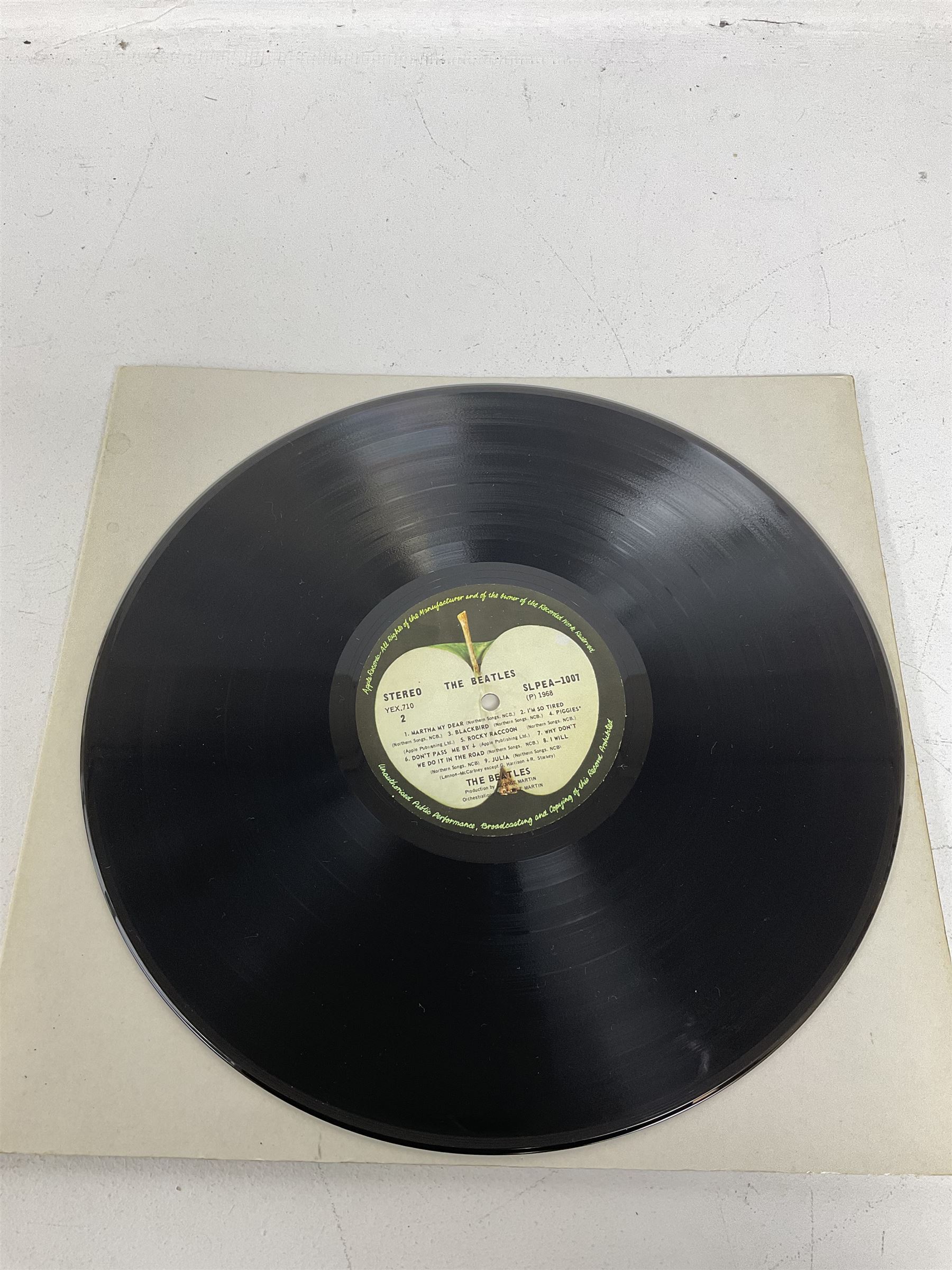 The Beatles White album vinyl record, with side opening gatefold sleeve, Apple Records, Stereo, SLPEA-1007 and 1008, YEX 710, 711 and 712