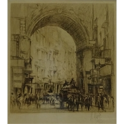  William Walcot (British 1874-1943): 'Arc San Carlo, Naples', drypoint etching signed in pencil  pub.1921, 19cm x 17cm  